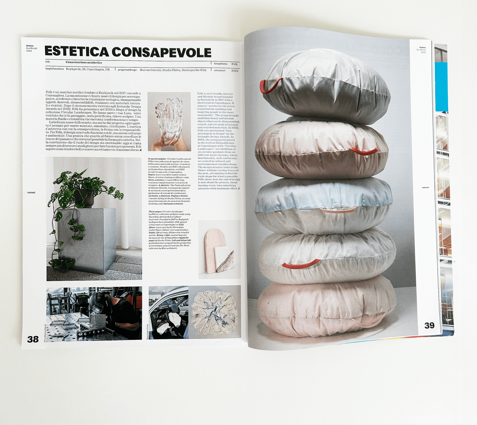 FÓLK featured in Domus Magazine special EcoWorld 2025 issue - FÓLK Reykjavik