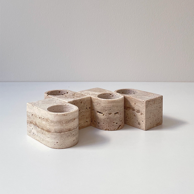 The Living Objects nr. 10 - Travertine Tealight