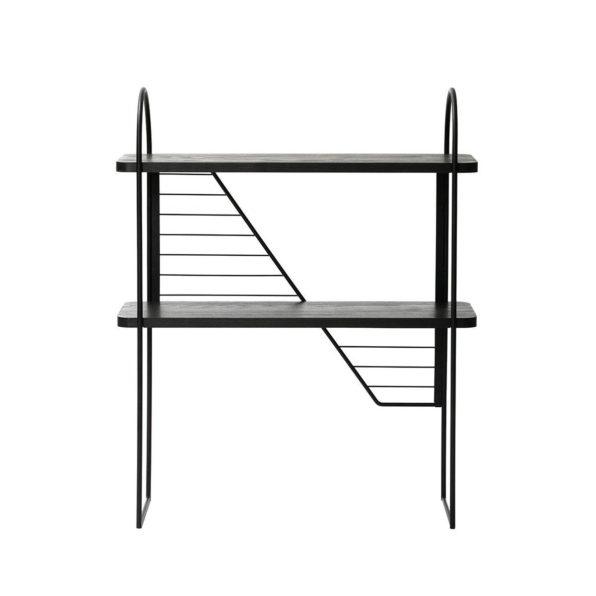 Black Urban Nomad Console Table with black steel frame. 68x27 cm - FÓLK Reykjavik