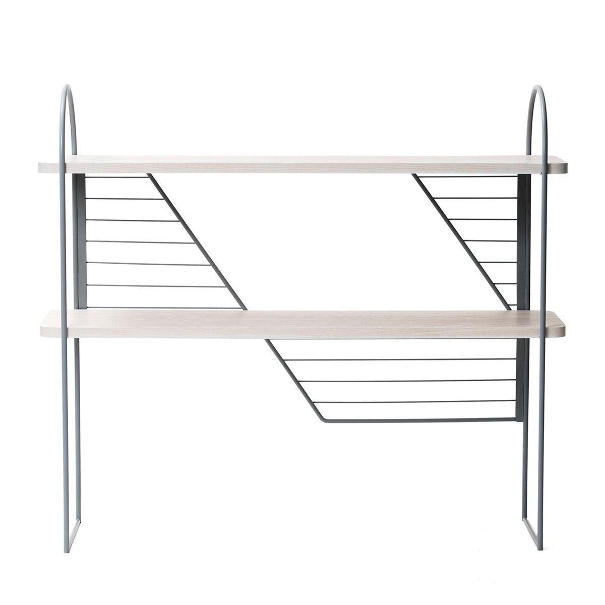 White Urban Nomad Console Table with grey recycled steel frame. 94x27 cm - FÓLK Reykjavik